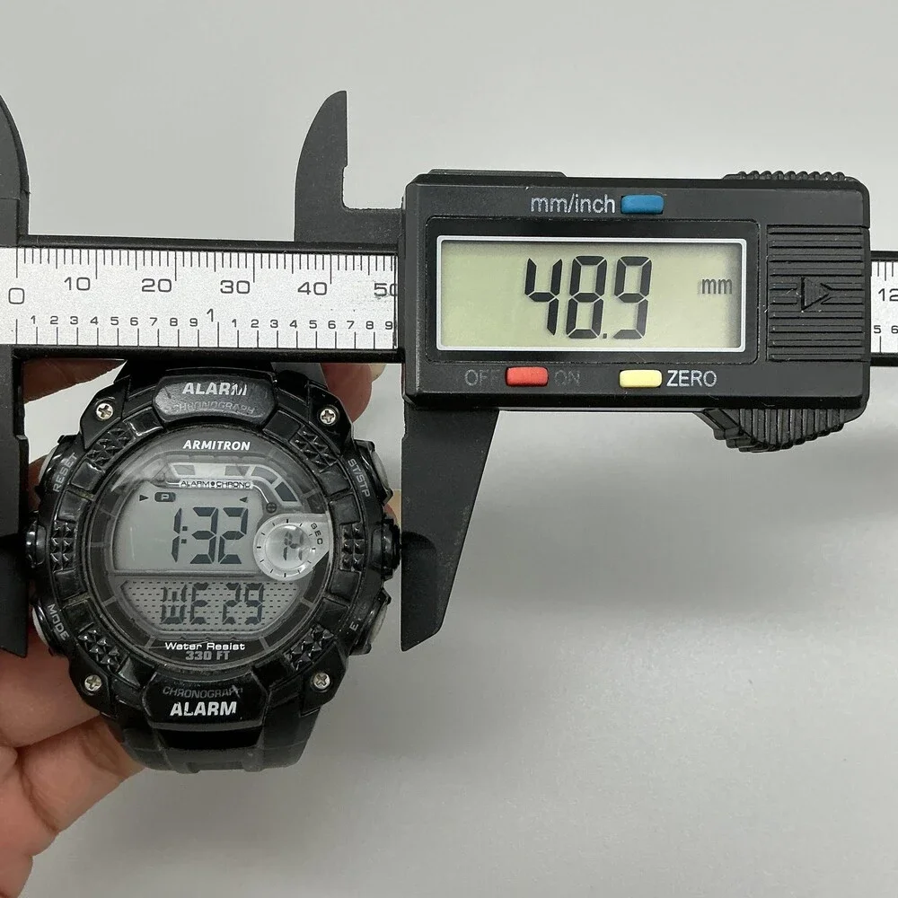 Armitron Pro Sport Mens Watch 49mm Digital Black Chronograph Alarm New Battery